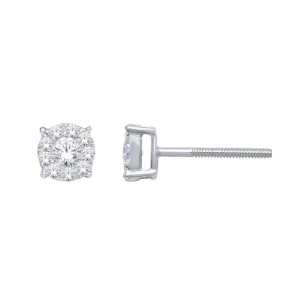14K White Gold 1 1/2 Ct.Tw. Diamond Fashion Earrings