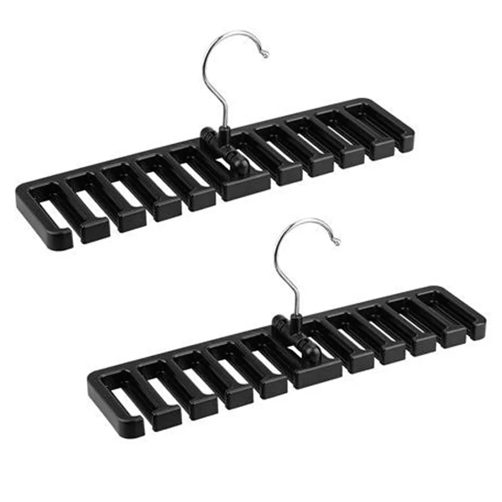 2 Pc Belt Tie Hanger Rack Organizer Rotating Holder Closet Hook Ties Storage