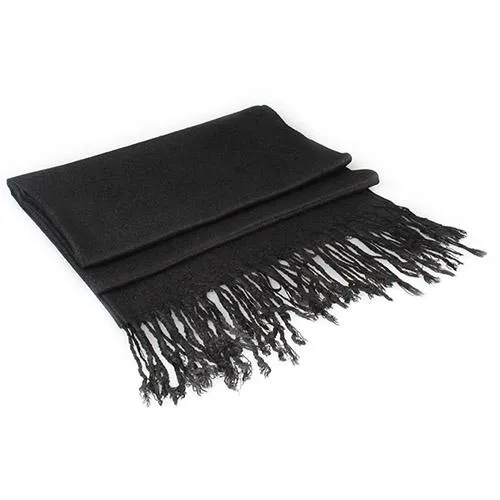 3-Piece Set: Pure Color Tassel Artificial Cashmere Shawl Soft Wrap