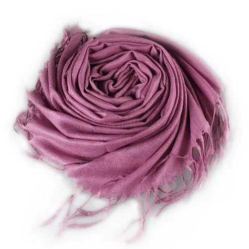 3-Piece Set: Pure Color Tassel Artificial Cashmere Shawl Soft Wrap