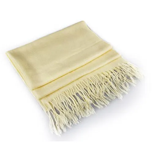 3-Piece Set: Pure Color Tassel Artificial Cashmere Shawl Soft Wrap