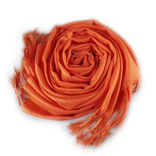3-Piece Set: Pure Color Tassel Artificial Cashmere Shawl Soft Wrap