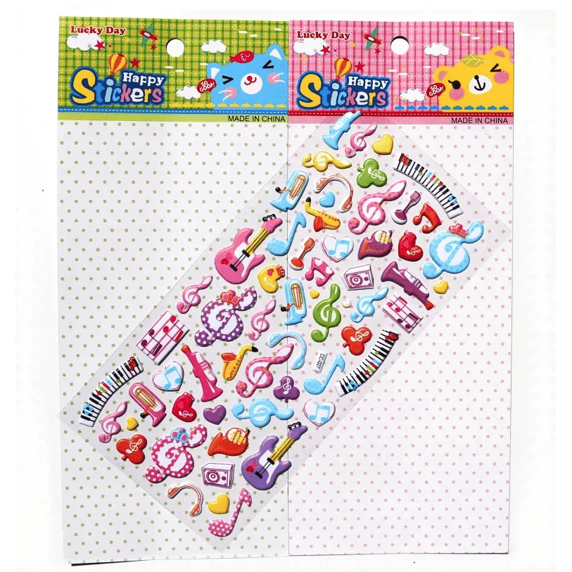 3D Music Note & Instrument Stickers Sheet - Student Rewards