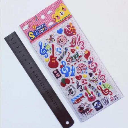 3D Music Note & Instrument Stickers Sheet - Student Rewards
