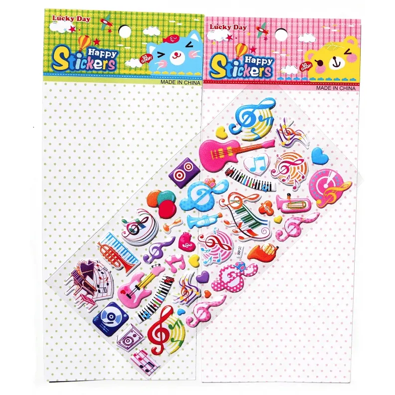 3D Music Note & Instrument Stickers Sheet - Student Rewards