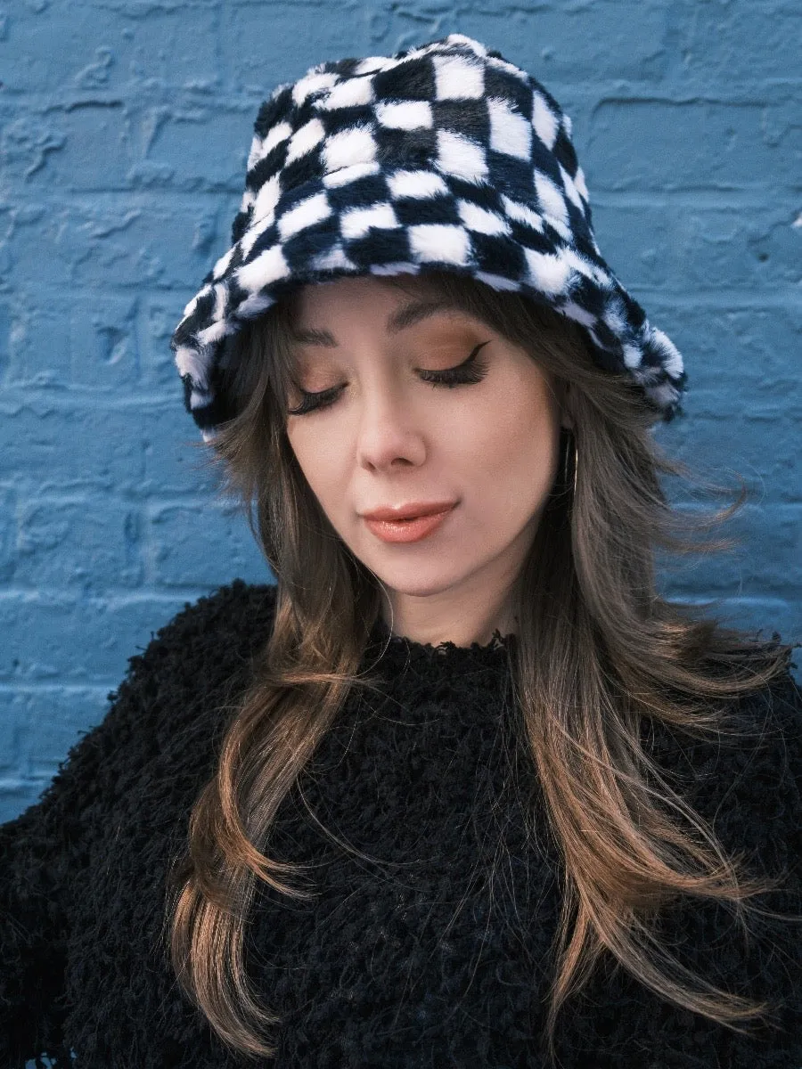 As If Black and White Checkered Bucket Hat