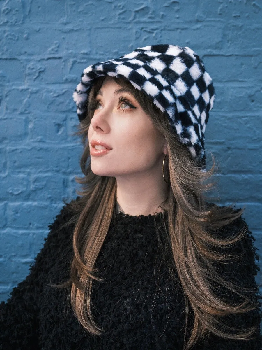 As If Black and White Checkered Bucket Hat