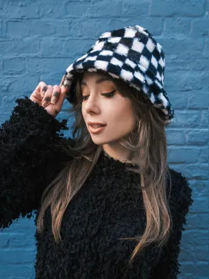 As If Black and White Checkered Bucket Hat