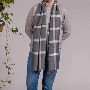 Bennet Window Pane Silk and Wool Scarf
