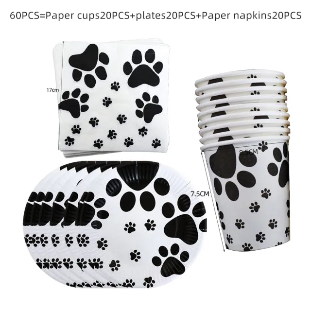 Birthday Decorations Dog Paw Party Supplies Print
