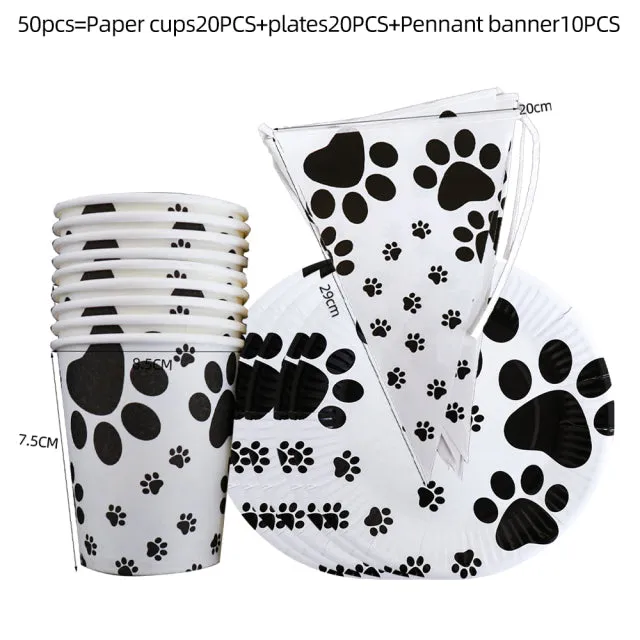 Birthday Decorations Dog Paw Party Supplies Print