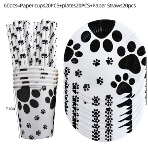 Birthday Decorations Dog Paw Party Supplies Print