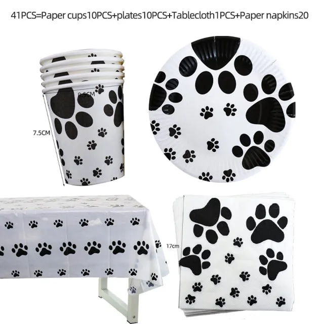 Birthday Decorations Dog Paw Party Supplies Print