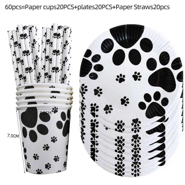 Birthday Decorations Dog Paw Party Supplies Print