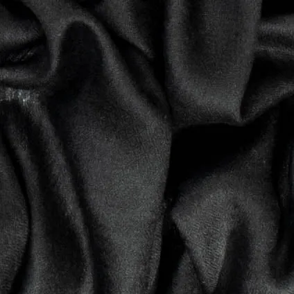 Classic Black Silk and Wool Scarf