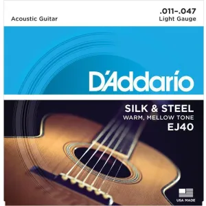 D'Addario EJ40 Silk & Steel Acoustic Guitar Strings - .011 - .047