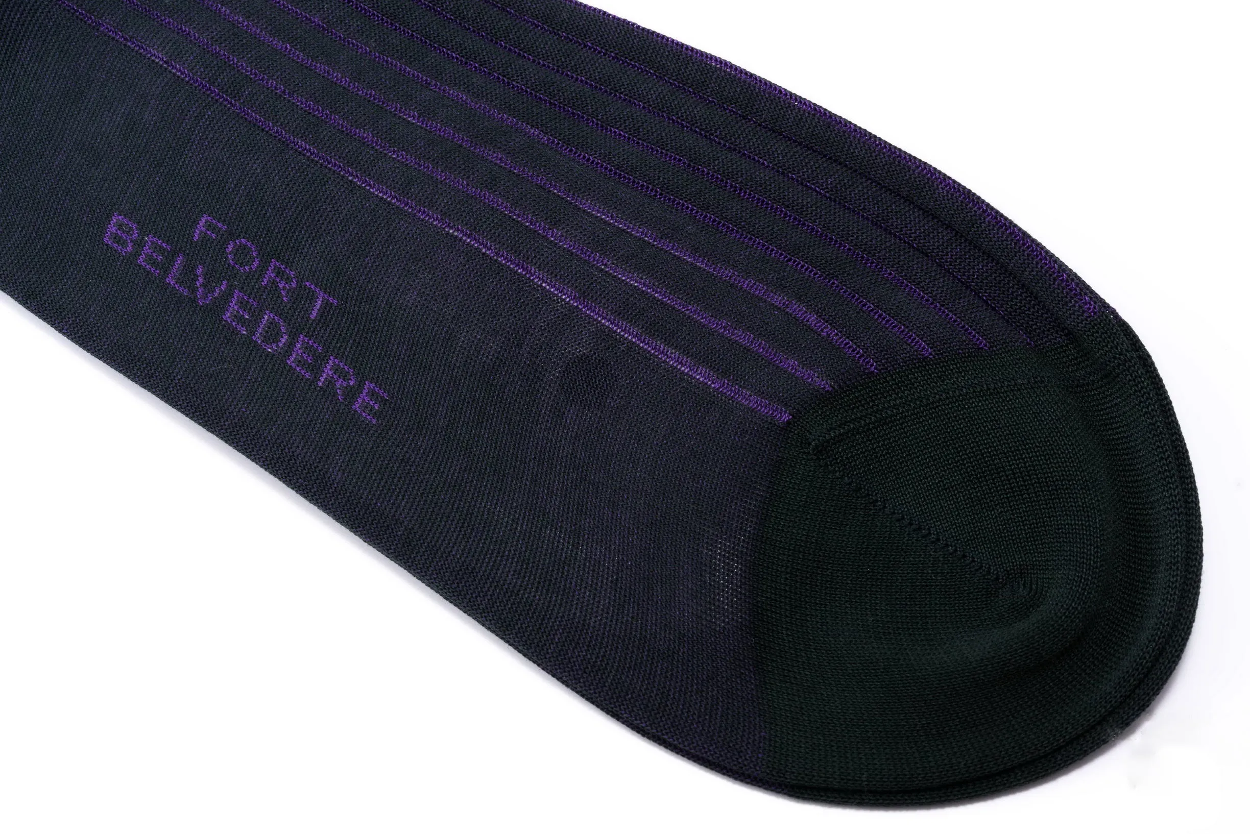 Dark Green & Purple Shadow Stripe Cotton Socks