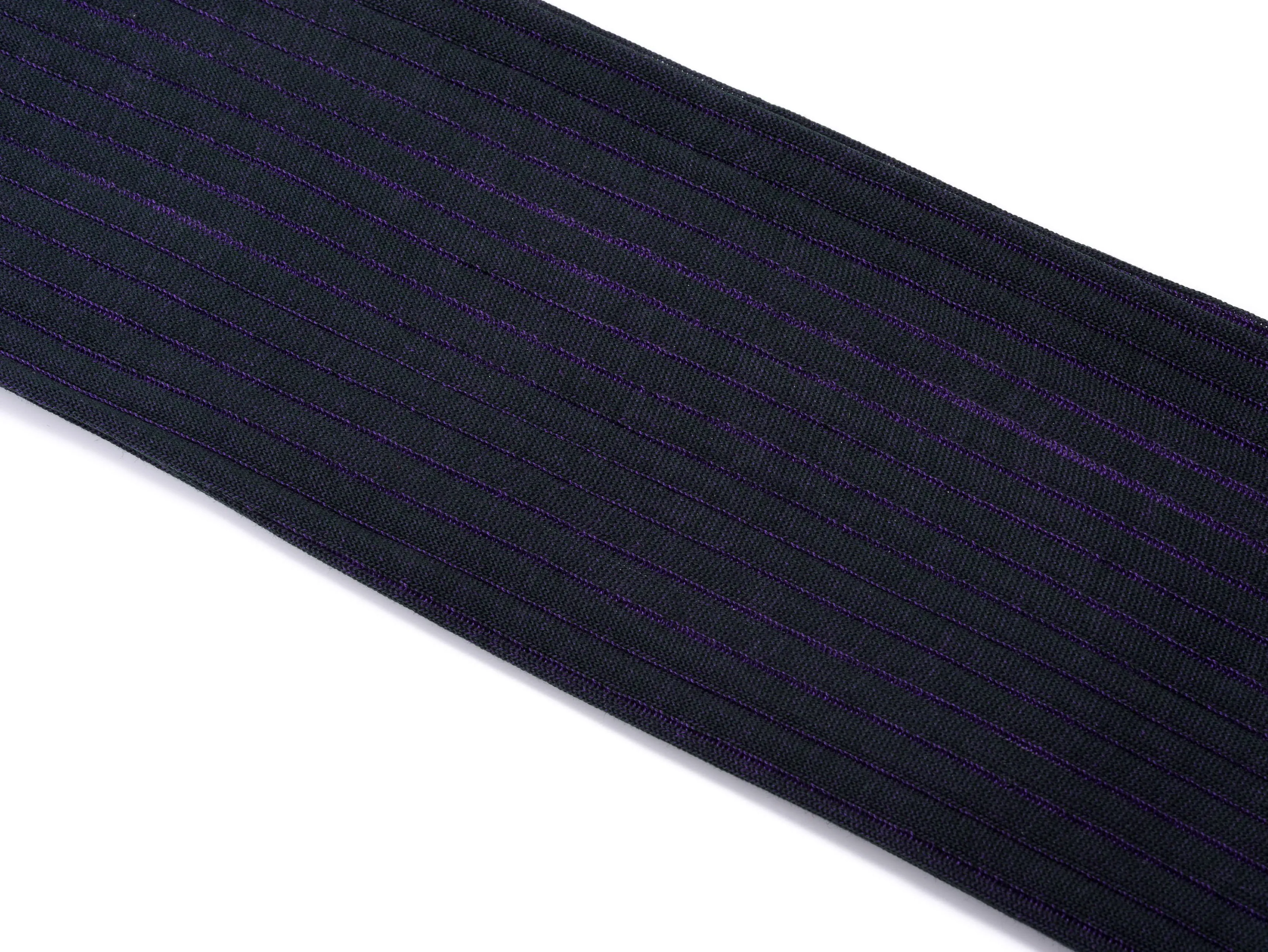 Dark Green & Purple Shadow Stripe Cotton Socks