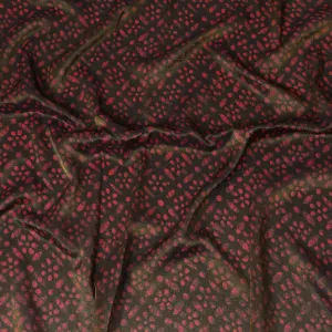 Deep Burgundy Organza Fabric - Crimson Speckled Dot Design, 110cm Width, Lustrous Lightweight Sheen-D18945