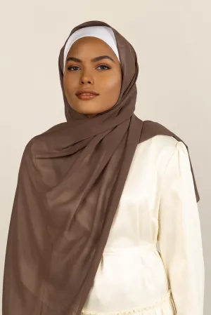 Double Espresso Georgette Chiffon Scarf