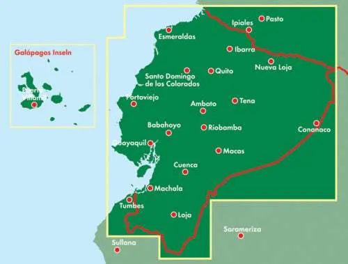 Ecuador Road Map by Freytag & Berndt (2012)