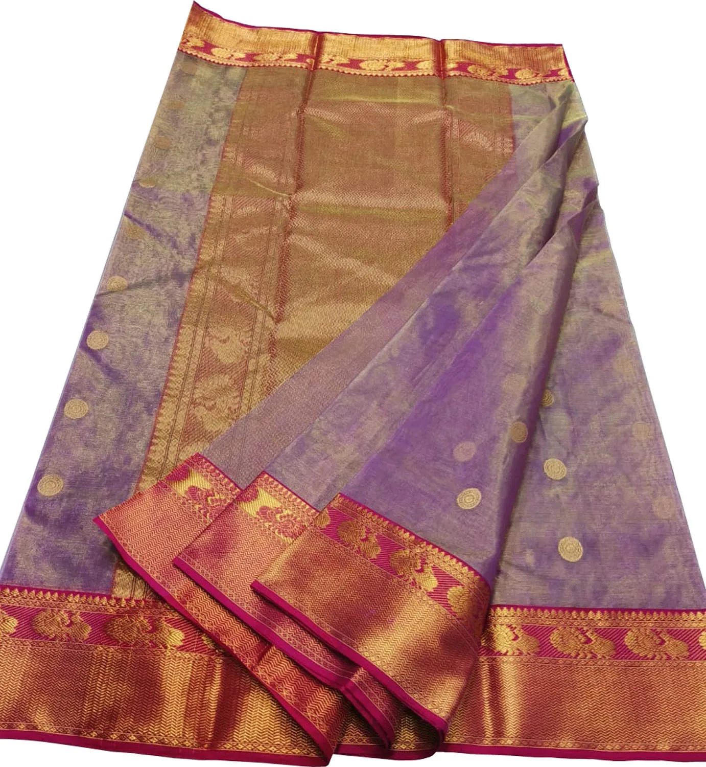 Elegant Purple Handloom Chanderi Silk Saree