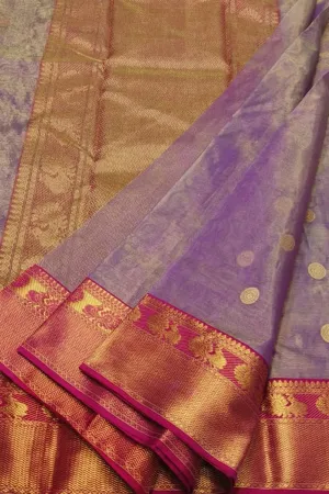 Elegant Purple Handloom Chanderi Silk Saree