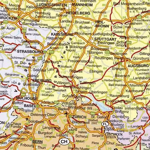 Europe Political Road Map by Freytag & Berndt (2010)