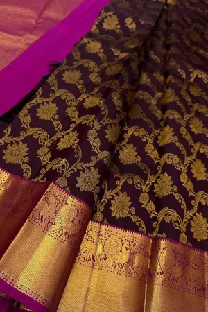 Exquisite Maroon Kanjeevaram Silk Saree - Handloom Beauty