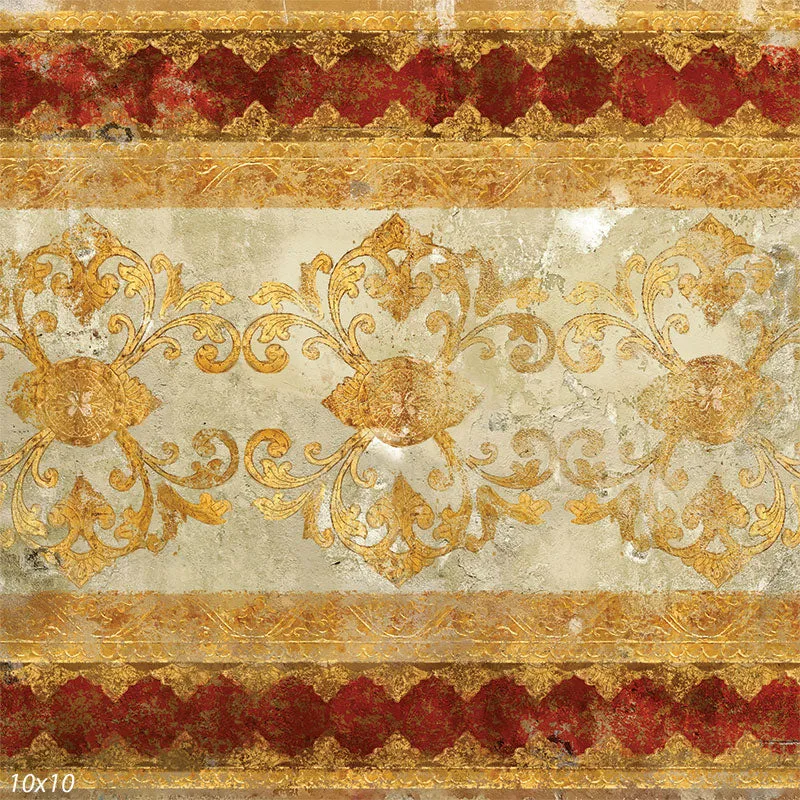 Florentine Medallion Red Backdrop