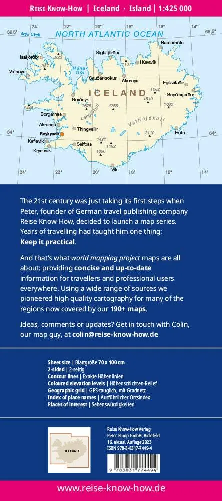 Iceland Road Map by Reise Know-How (2023)