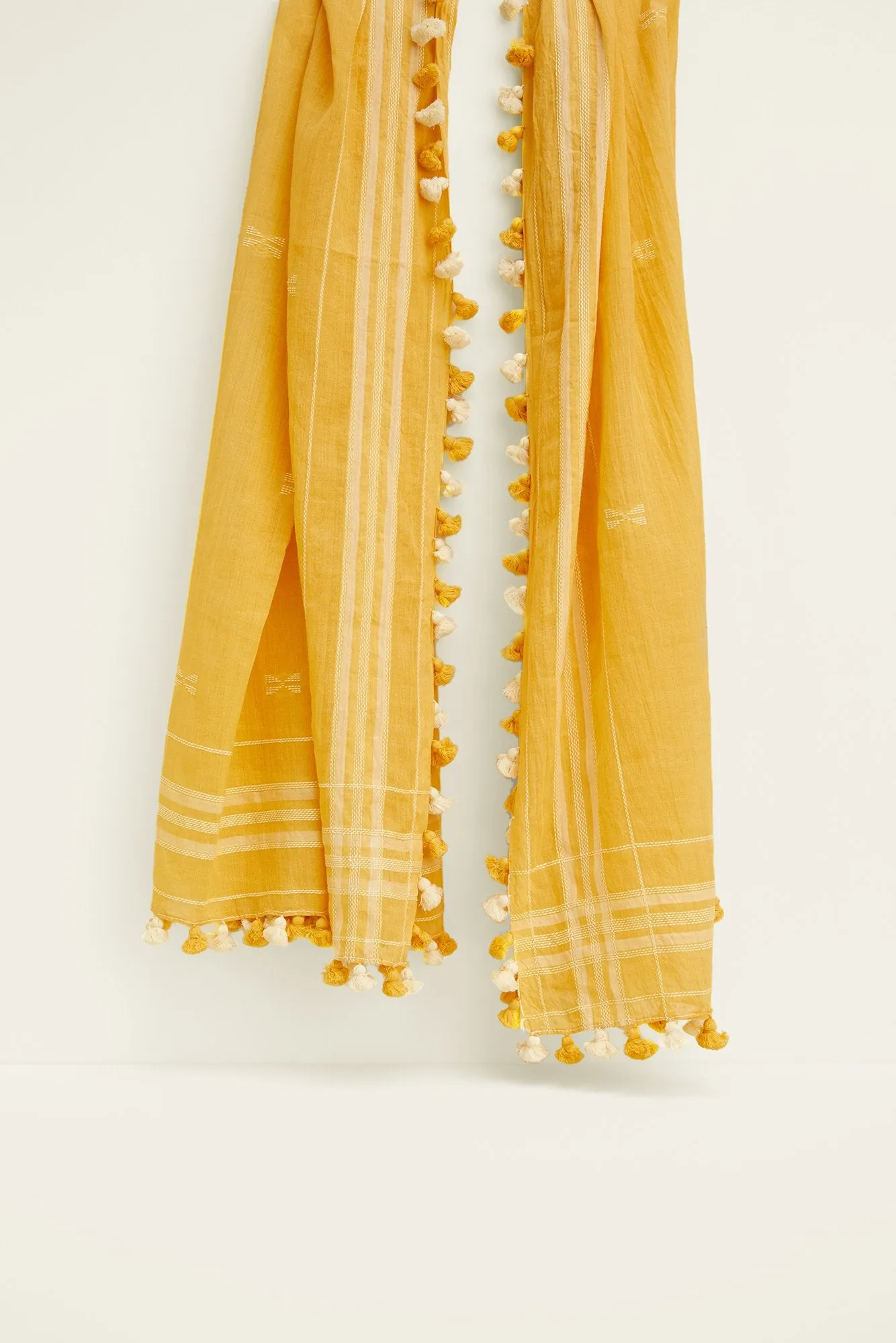 Indigo Handloom Tassel Butterfly Scarf