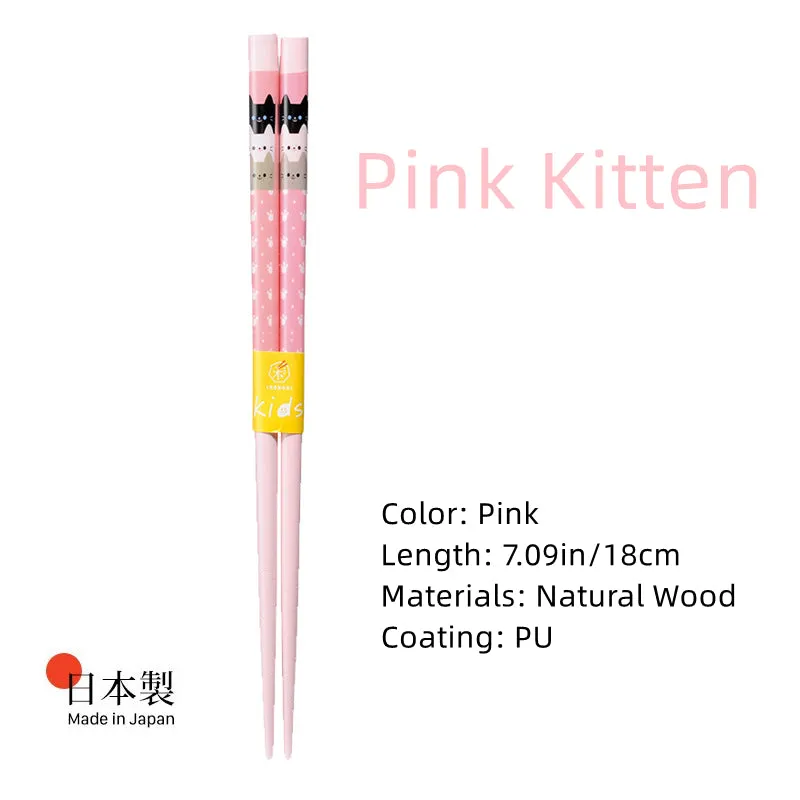 Japanese Handcrafted Cartoon Wooden Children's Chopsticks
