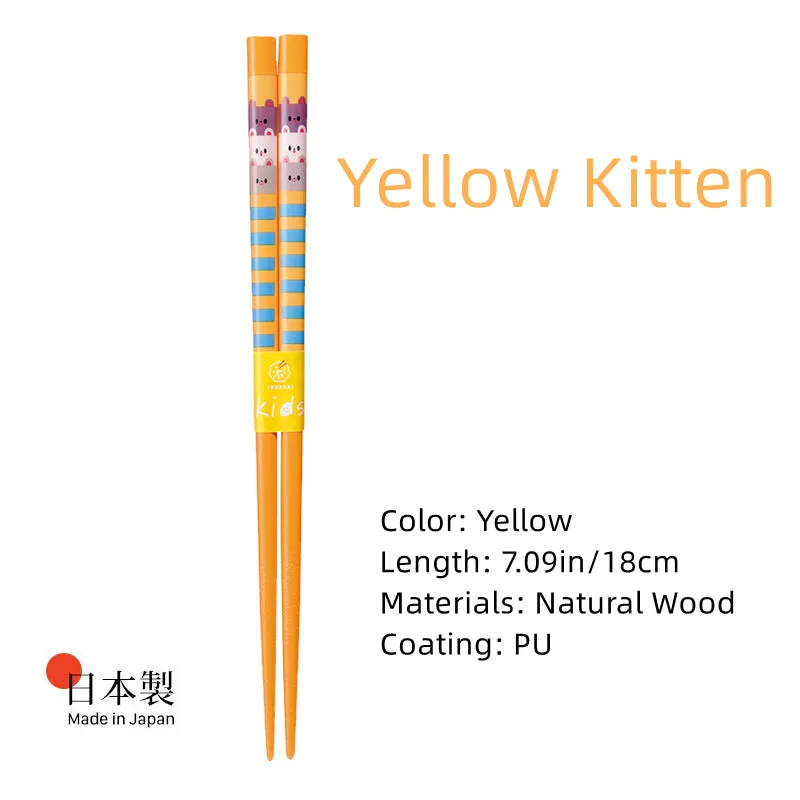Japanese Handcrafted Cartoon Wooden Children's Chopsticks