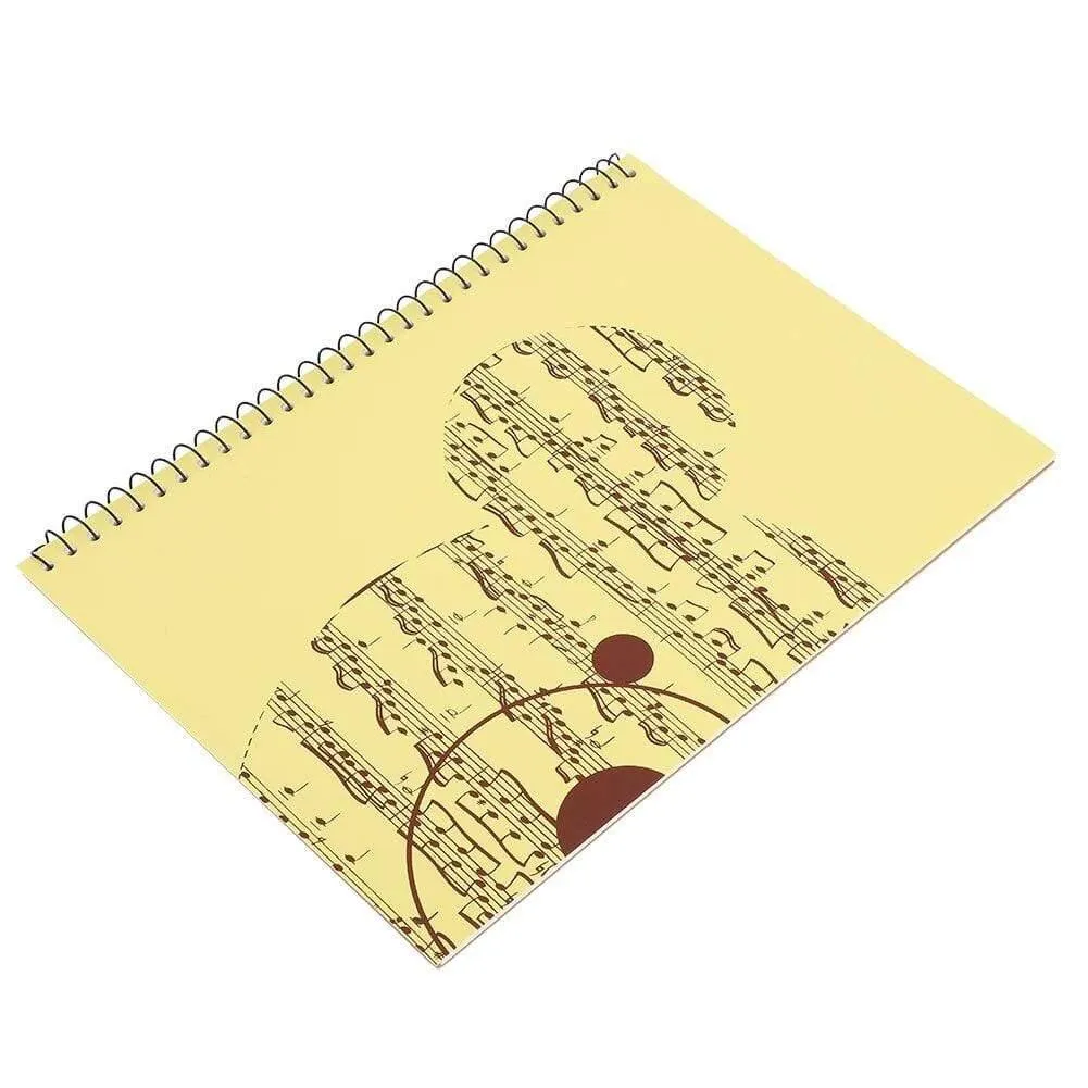 Large 50-Sheet Music Themed Spiral Bound Notebook