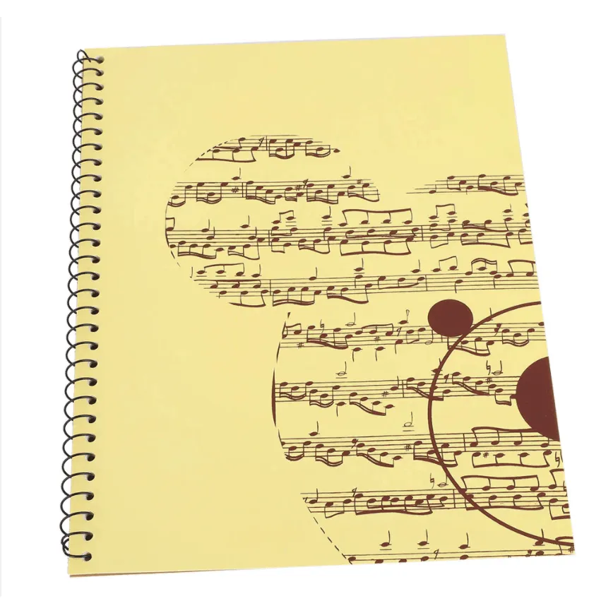 Large 50-Sheet Music Themed Spiral Bound Notebook