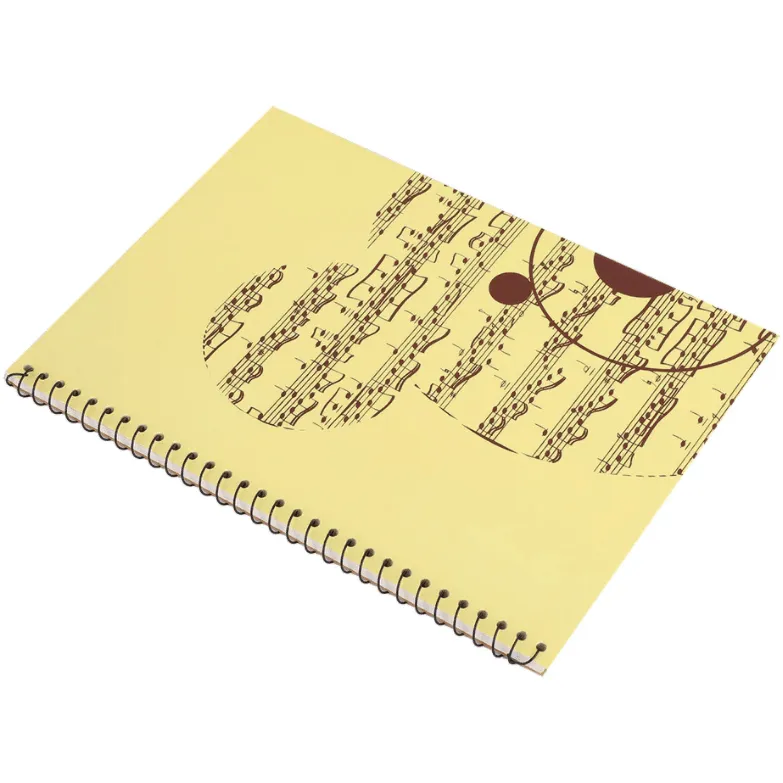 Large 50-Sheet Music Themed Spiral Bound Notebook