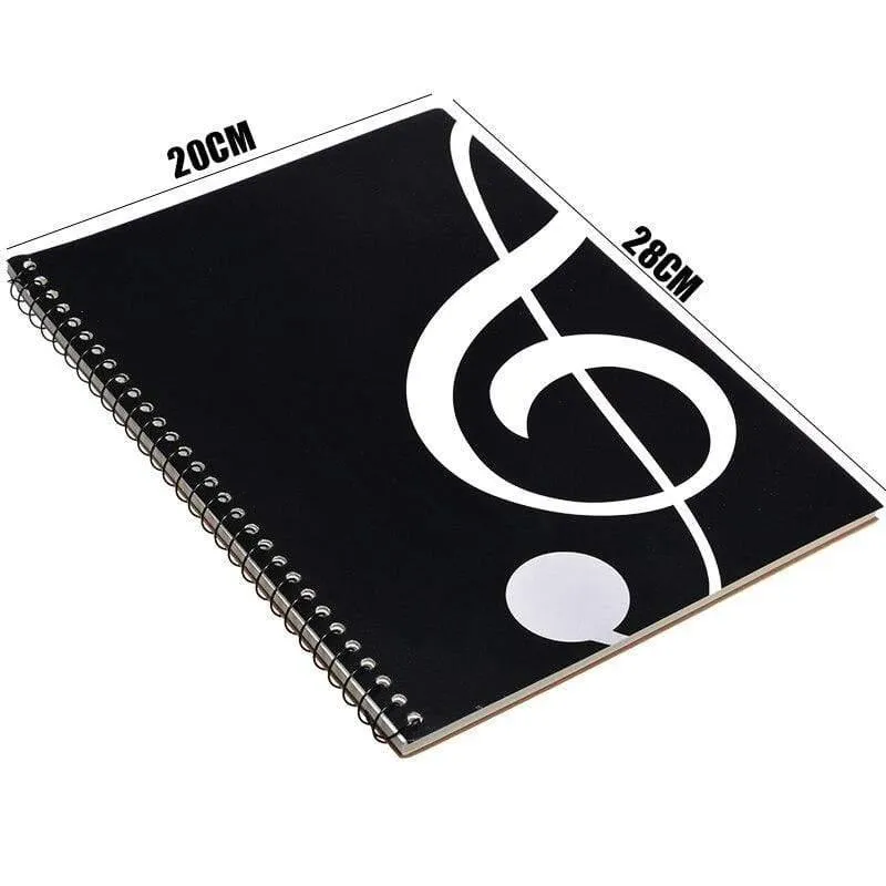 Large 50-Sheet Music Themed Spiral Bound Notebook