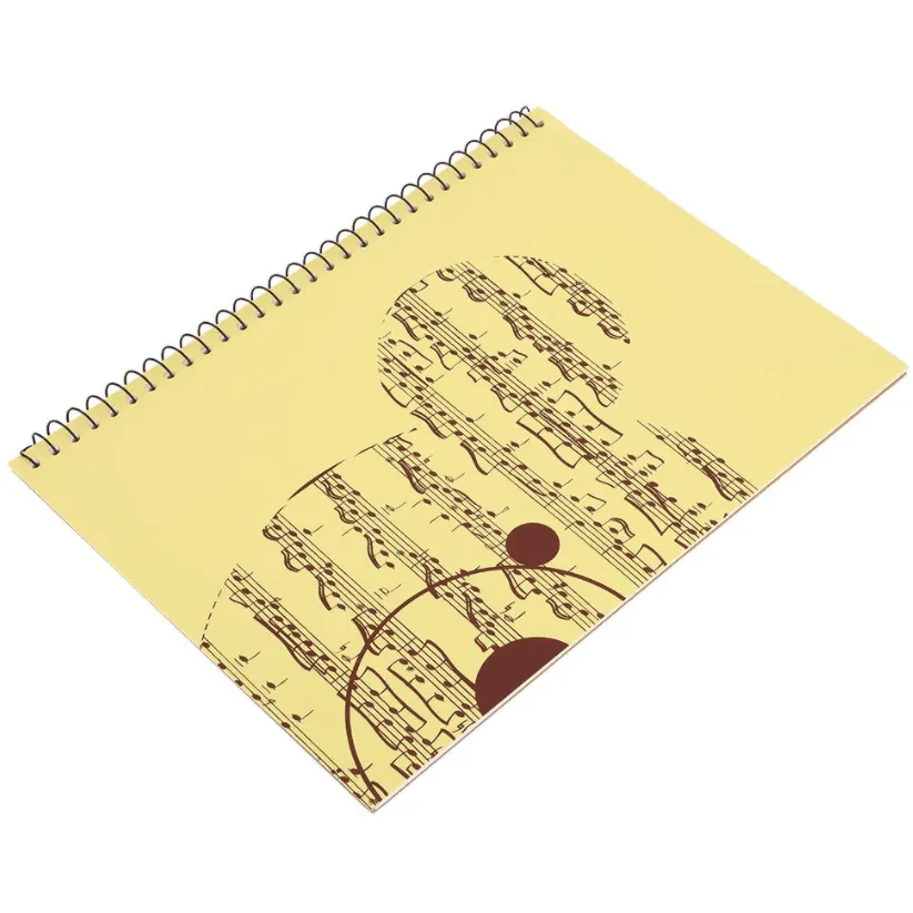 Large 50-Sheet Music Themed Spiral Bound Notebook