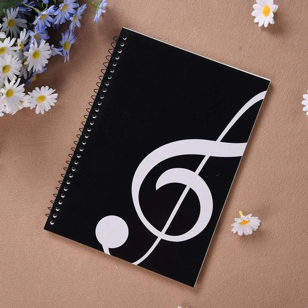 Large 50-Sheet Music Themed Spiral Bound Notebook