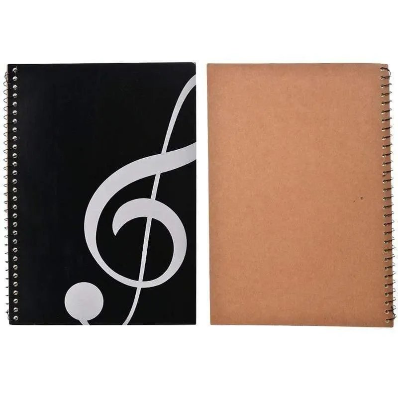 Large 50-Sheet Music Themed Spiral Bound Notebook