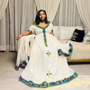 Modern Habesha Dress Ethiopian Dress Women's Dress Habesha Kemis Eritrean Dress Women's Style