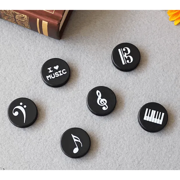 Music Themed Fridge or Whiteboard Magnets (Set of 6)