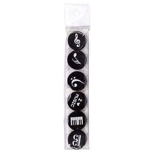 Music Themed Fridge or Whiteboard Magnets (Set of 6)