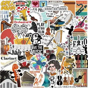 Music Themed Individual Stickers - Classical Music Pack of 52