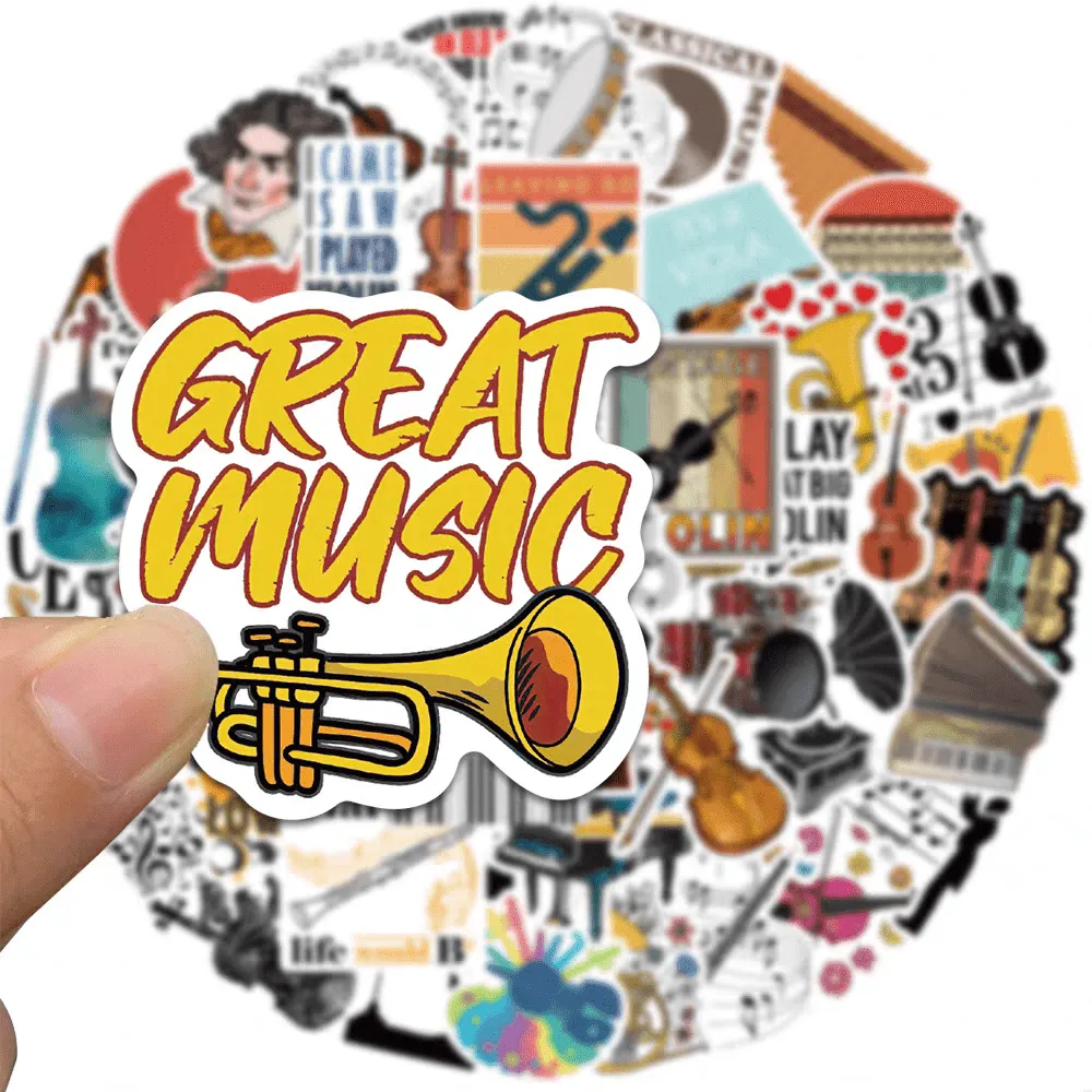 Music Themed Individual Stickers - Classical Music Pack of 52