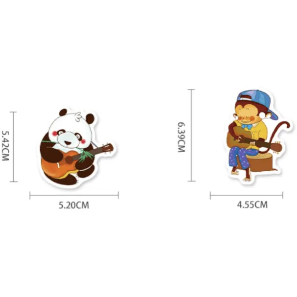 Music Themed Individual Stickers - Cute Animal Music Pack of 50