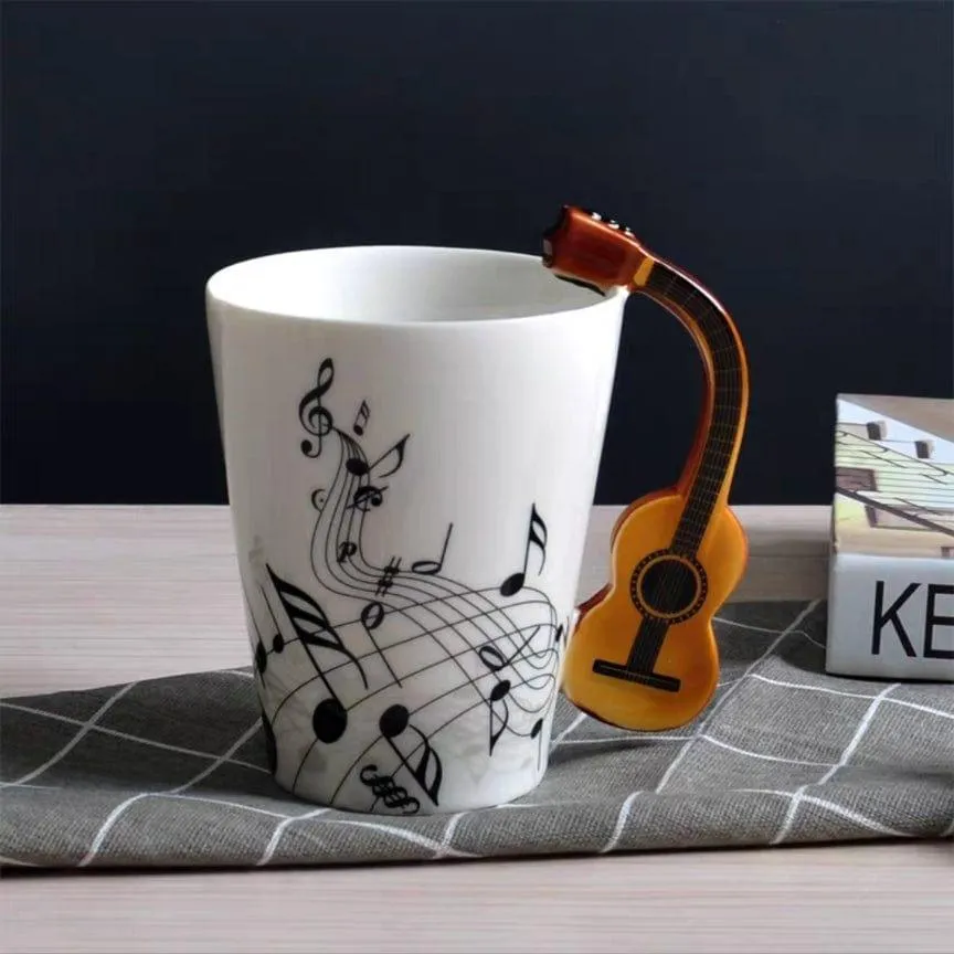Music Themed Mug/Cup with Guitar Handle