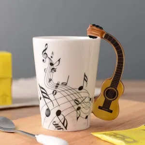 Music Themed Mug/Cup with Guitar Handle