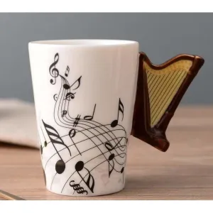 Music Themed Mug/Cup with Harp Handle